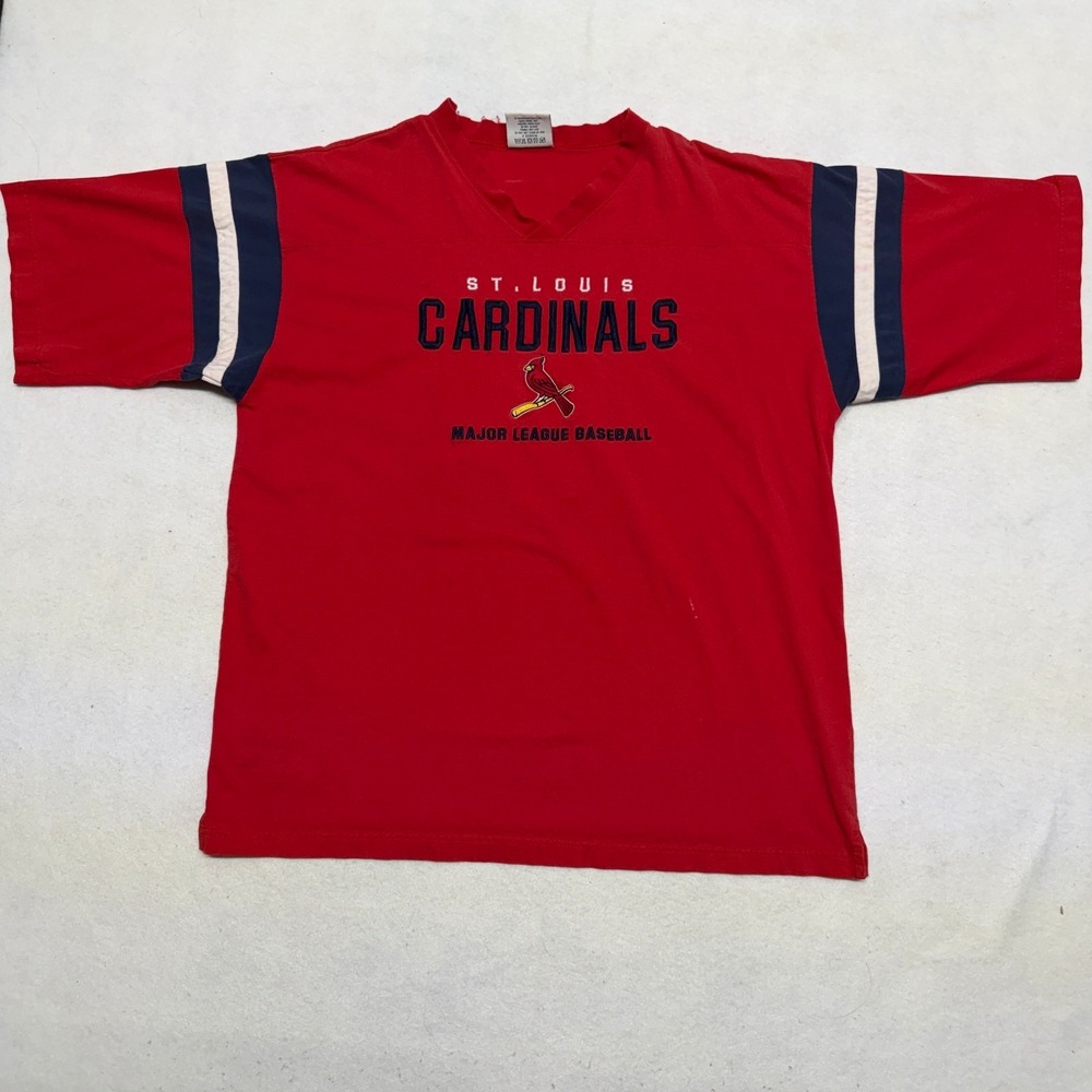 Vintage St‎ Louis Cardinals MLB Shirt Striped Jersey Mens XL 90s Lee Sport